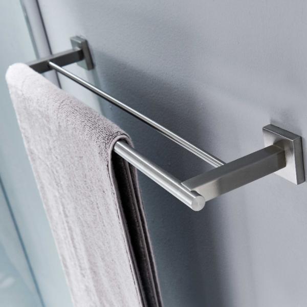 Square Bathroom Towel Bars Wall Mounted Double Towel Rail Holders