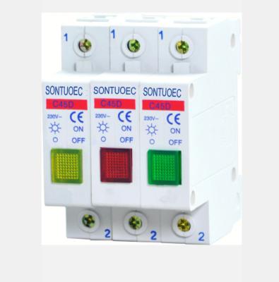 Interruptor conduzido ou de néon do trilho do ruído da luz indicadora PA66 Mcb do isolador
