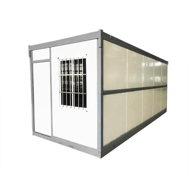 Casa 20ft Flat Packaging Container House com estrutura removível e painel de sanduíche