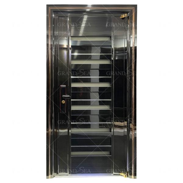 2023 New Listed Modern Style Double Leaf Safety Emergency Exit Metal Door Fire Rated Strong Stainless Steel Door