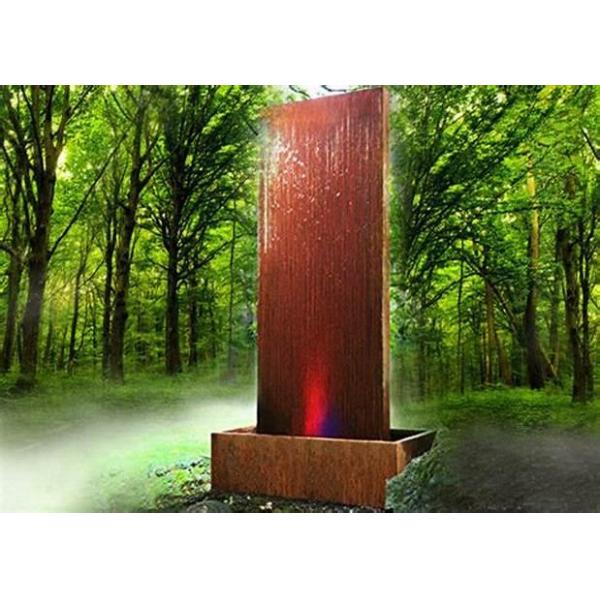 Фонтан особенности воды стены Corten сада стальной вертикальный со светами СИД