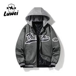 Moda Hip Hop Streetwear Outdoor bordado utilitário motocicleta faculdade capuzado Baseball Homens Jaqueta com logotipo personalizado