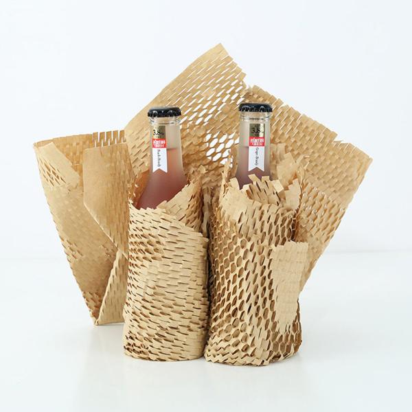 Custom Size&Color Wine Bottle Protector Packaging Honeycomb Paper Sleeve Wrap Protector Bottle Honeycomb Paper Sleeve