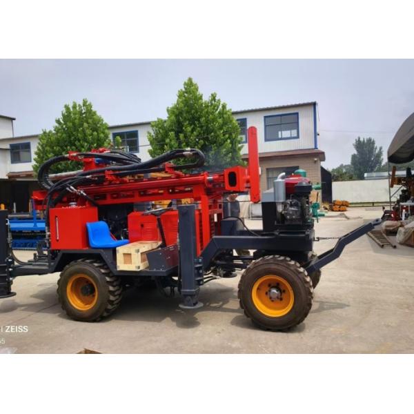 Strong Powerful Borewell Machine Drilling Large Torque Wheels Mounted