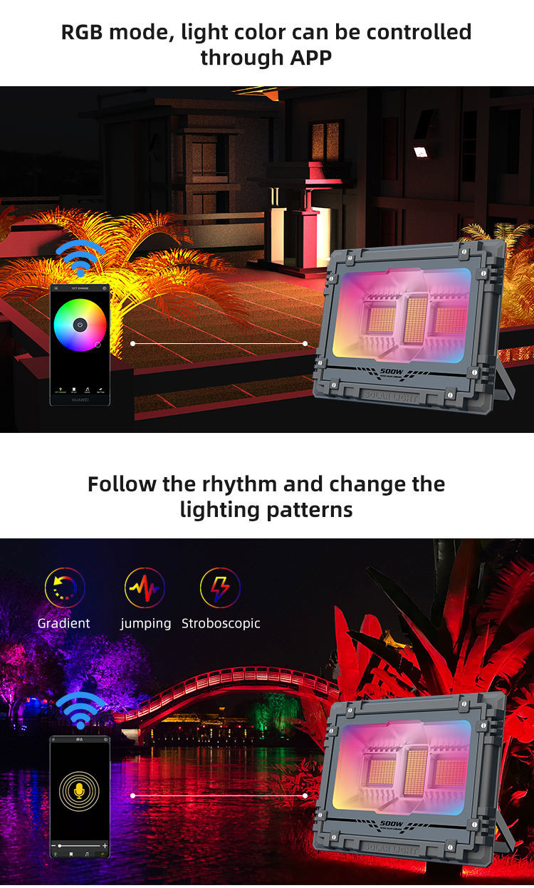 RGB привел солнечный свет света потока 200w 300w 500w 800w солнечный строя