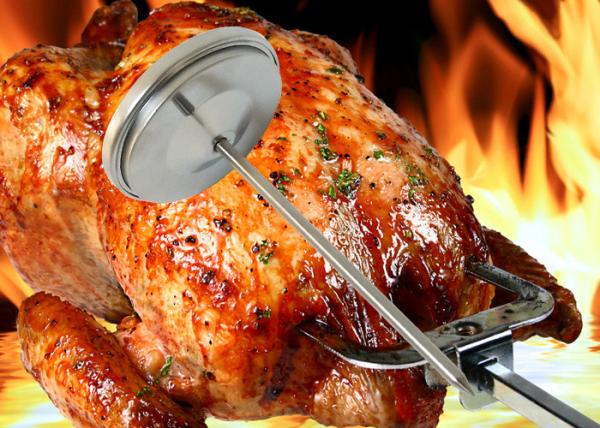 Stainless Steel Bimetal Microwave BBQ Meat Thermometer High Accuracy 3 Dial Diameter