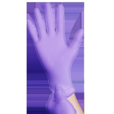 Prova de óleo ácida média do alcaloide das luvas roxas resistentes químicas do nitrilo