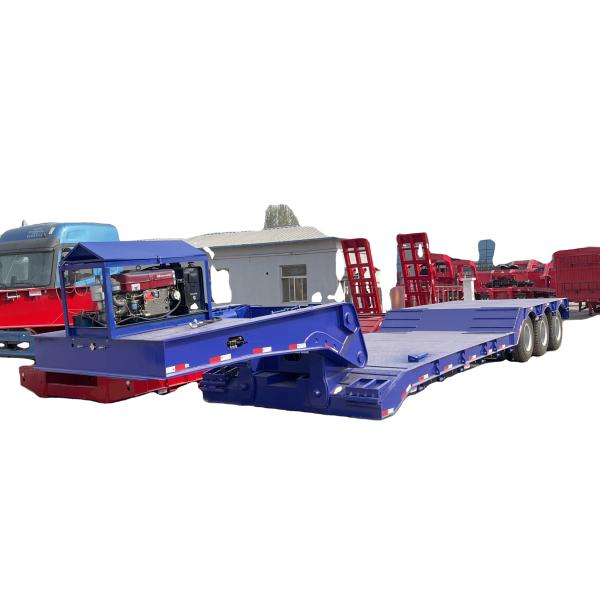 3 4 Axles Lowbed Semi Trailers Truck lowboy Trailer semi for Heavy Duty Transportation