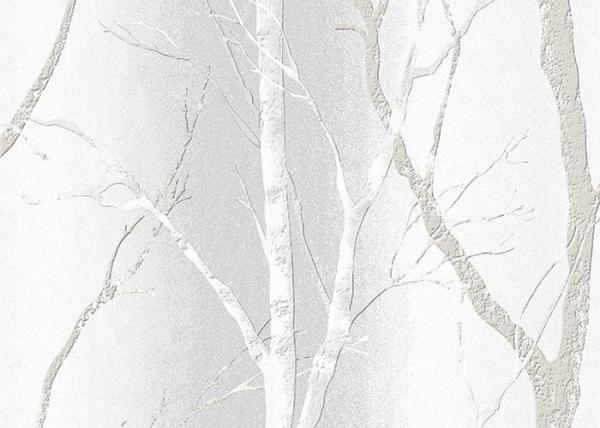 Tree Printing Room Decoration Contemporary Striped Wallpaper With PVC Material