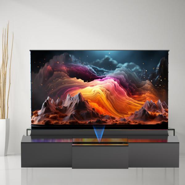 Customized Telescopic TV Cabinet 100 Inch 120 Inch 150 Inch Motorized Laser TV Cabinet