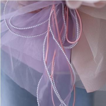 Decoration Pearl Fishtail Yarn Ribbon Floral Flower Packaging Ribbon for Rose Flower Bouquet Making Materials 9X9X2.5 cm