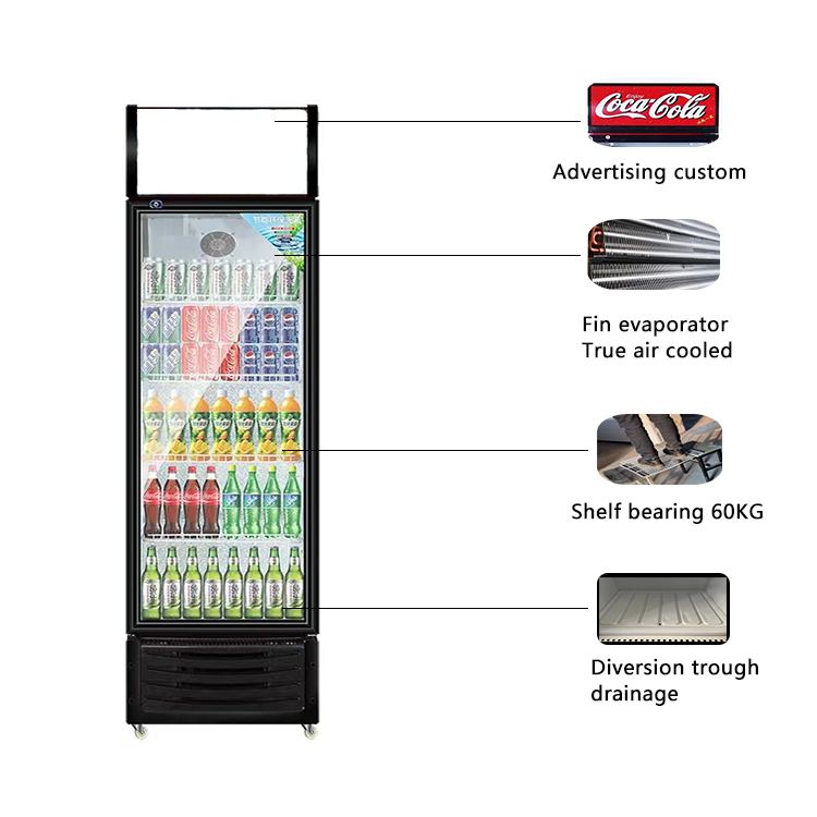 Glass Front Beverage Fridge 3 Doors Merchandiser Refrigerator