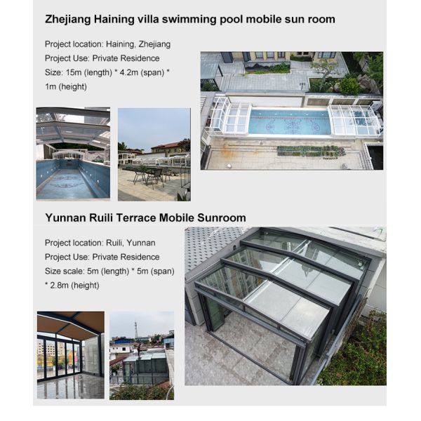 Retractable Pool Enclosures Contemporary Polycarbonate Windshield Skylight for Skateboard Swimming