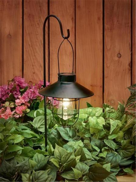8H Vintage Hanging Solar Lanterns RoHS With Shepherds Hook