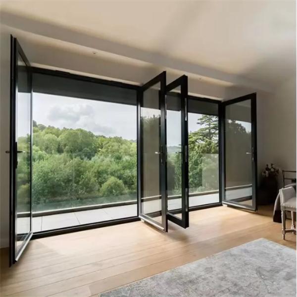 Soundproof High Security Aluminum Casement Doors With 70mm Window Frame Width