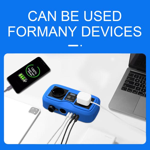 200W Car Power Inverter with LCD Display & Dual Cigarette Lighter Plugs, 2 USB Ports and AC Outlet, 12V to 220V Modified Sine Wave