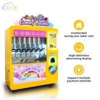 Máquina expendedora de caramelos 5S Amarillo para tiendas minoristas / lugares de entretenimiento