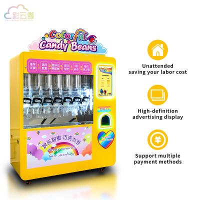 5S distributeur de bonbons distributeur automatique jaune pour les magasins de détail / lieux de divertissement