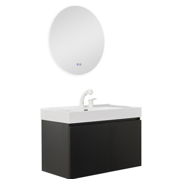 Quartz Stone Countertop Waterproof Wall Wood Bathroom Vanity for End Bathroom Designs
