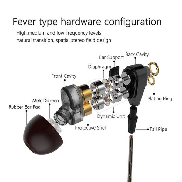 Stereo 3.5mm Bass Dual Wired And Wireless Earbuds Earphones With Mic