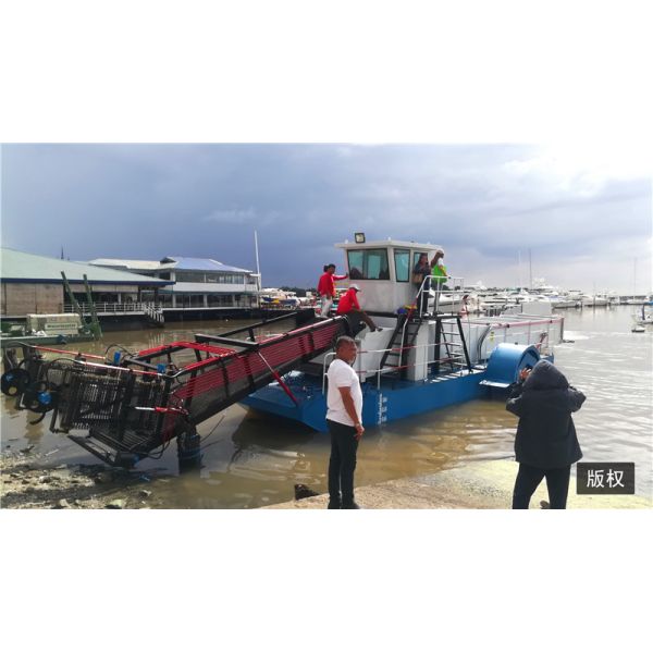 Fully Automatic Aquatic Grass Harvester with Full Hydraulic Drive for High Efficiency Floating Weed Collection
