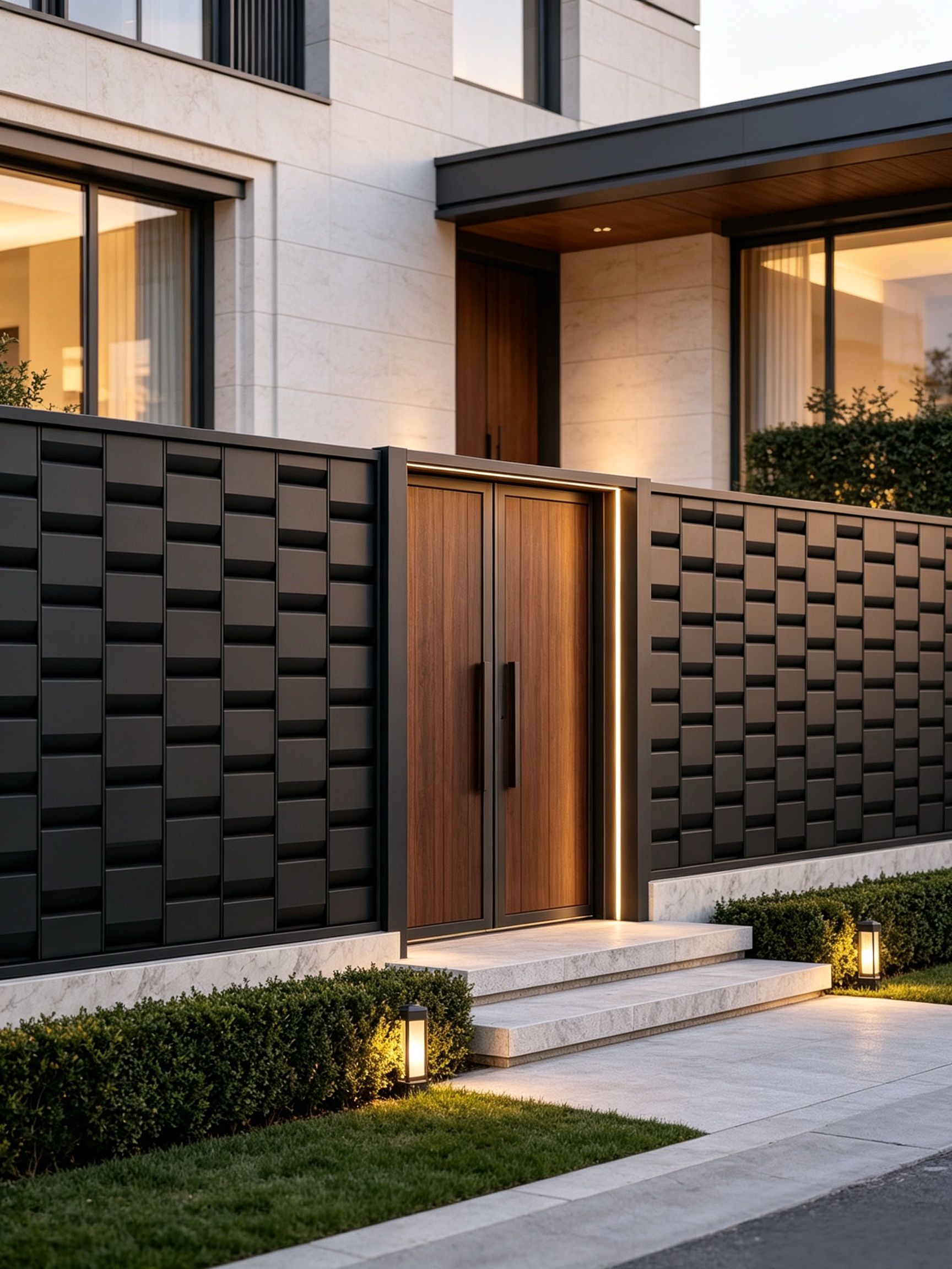 Modern 3D Block Aluminum Privacy Fence with High-Quality Metal and Matte Finish for Long-Lasting Durability