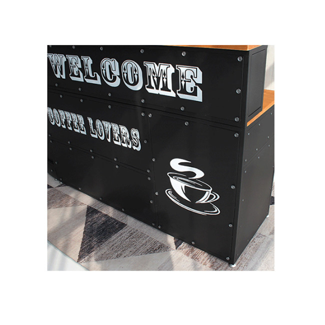 Commercial Furniture Metal Front Desk Counter for Coffee Shops Reception