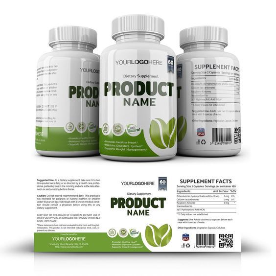 Custom Waterproof Weight Loss Detox Pills Bottle Private Label Sticker Vitamins C  Sport Supplements Private Label Sticker