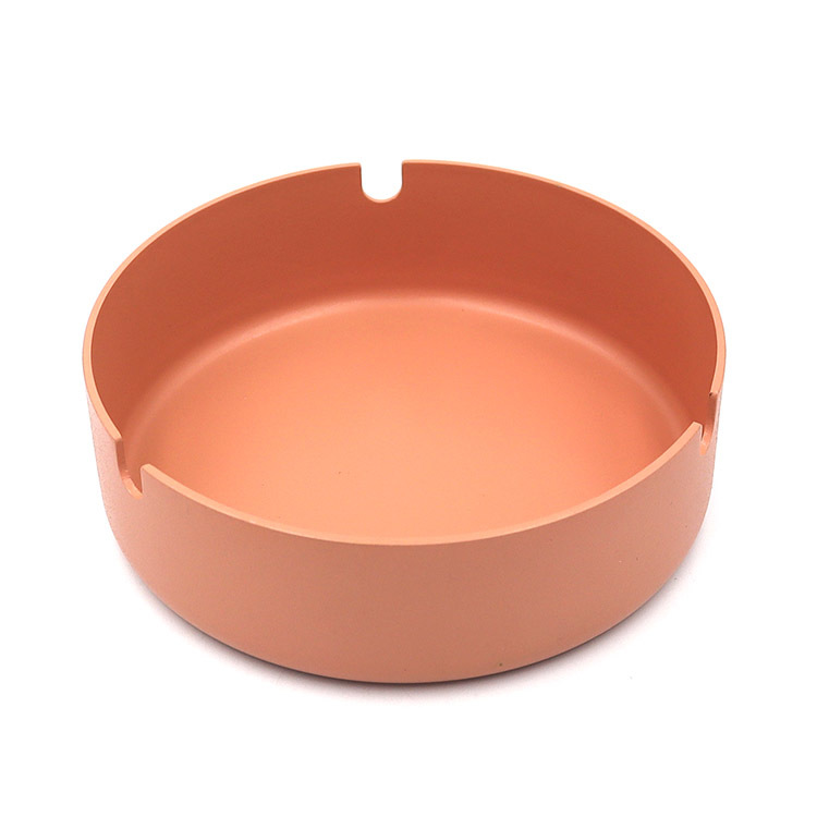 Round Aluminum Alloy Metal Ashtray with Multi-Color Matte Finish and Side Notches for Home Bar Hotel