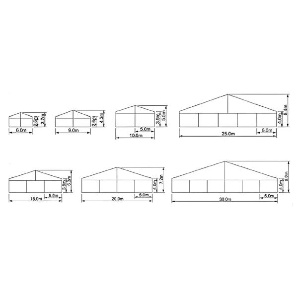 Outdoor Waterproof Industrial Warehouse Storage Wedding Party Aluminium Structural Large Tent