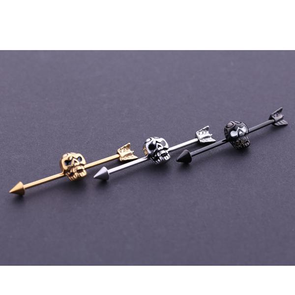 Hot Sale Skull Industrial Piercing Industrial Barbell Body Piercing Jewelry