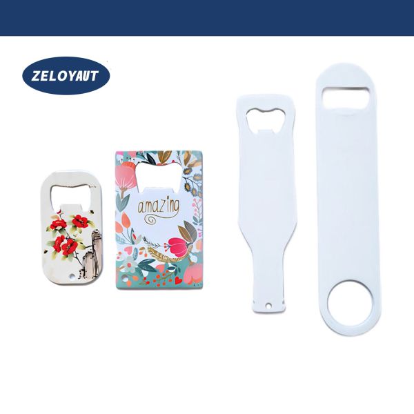 Wholesale Custom Logo Printed Aluminum Bottle Opener Sublimation Wine & Beer Opener with Card Novelty Gifts Heat Press Blanks