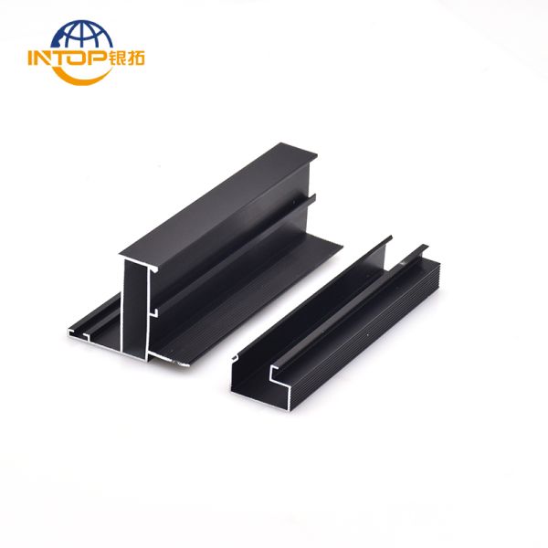 Natural Aluminum Profiles for Wardrobe 1.10mm 6063 T6 Sandblasting Black