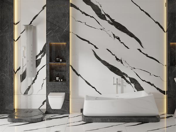 White Polished Sintered Stone Slab 1420x2700mm Antibacterial Indoor