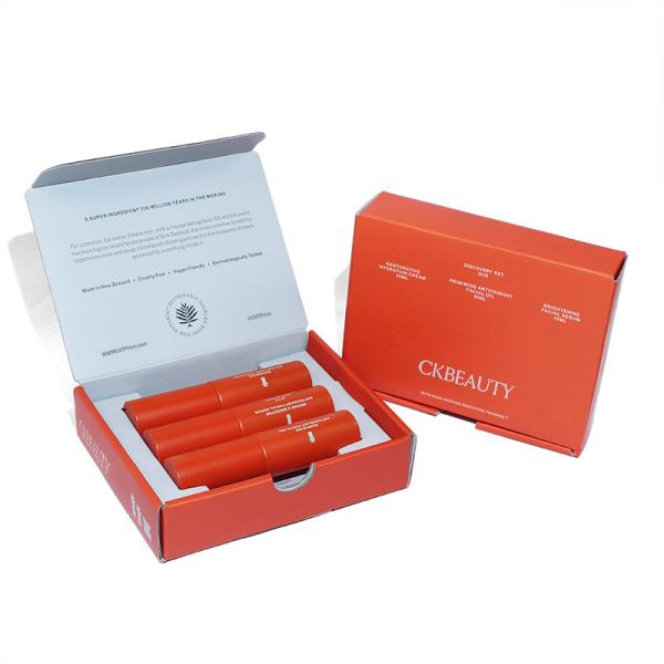 Cajas vacías de lápiz labial personalizadas de la moda Desigh Orange Caja de papel magnético del fabricante del embalaje