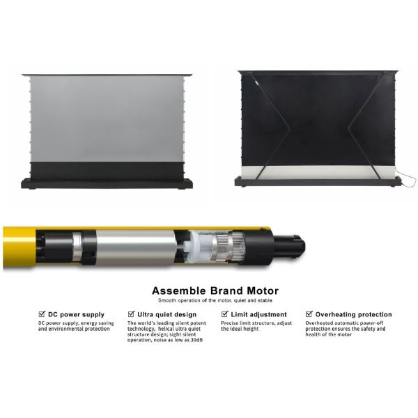 Home Theater 120 Inch UST Projection Screen Motorized Floor Rising Projector Screen ALR CBSP
