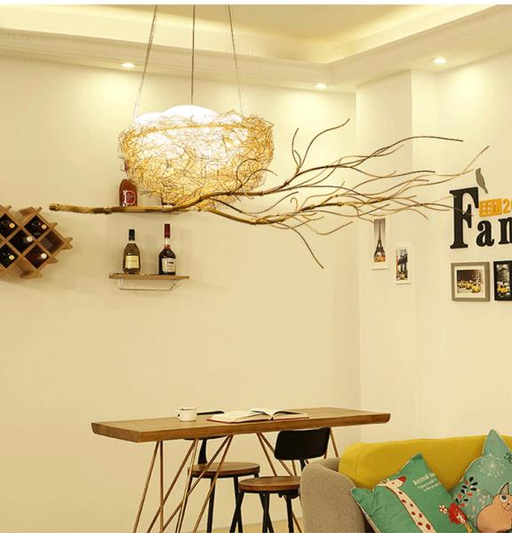 Gold Aluminium Steel Bird Nest Pendant Light Lamp loft Industial White Glass Egg Suspension Light(WH-VP-152)