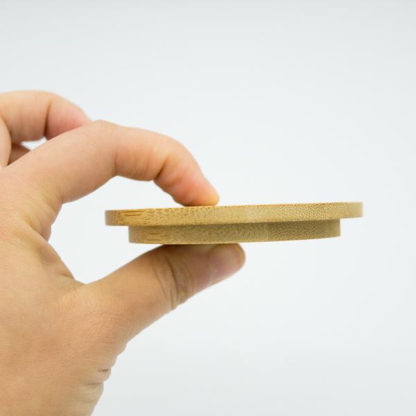 unicolor Coffee Bamboo Cup Cover Replacement Lid 12mm Thickness customized