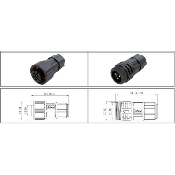 ИП68 делают на открытом воздухе соединители 20А освещения/диаметр водостойким кабеля 300В 4.5-11мм