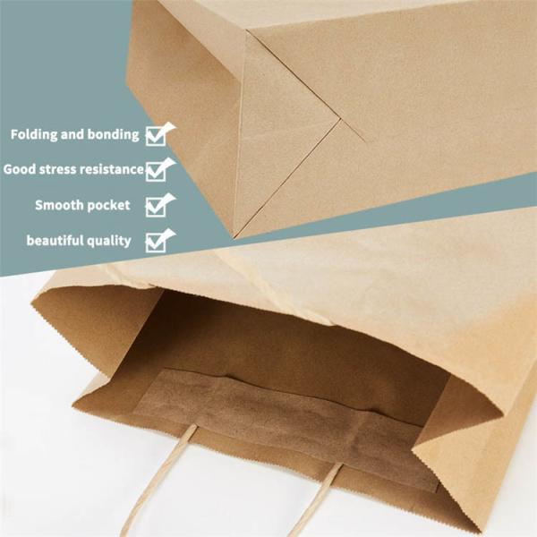 Disposable Kraft Khaki Paper Bag Carrier For Coffee Drink Packaging