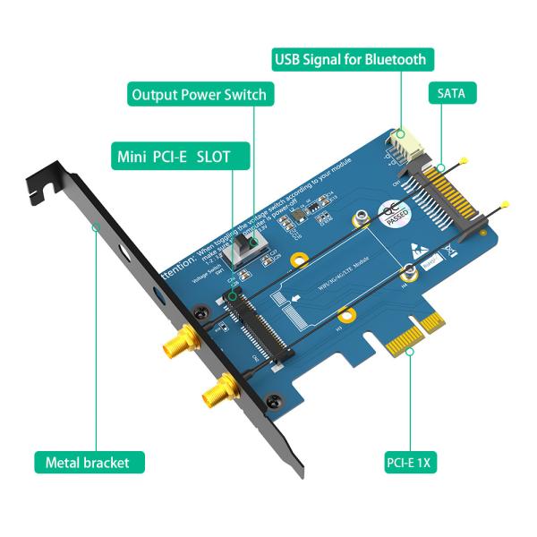 Mini PCI-E PCI Express в PCI-E 1x адаптер для Wi-Fi и 3G-4G-LTE карт