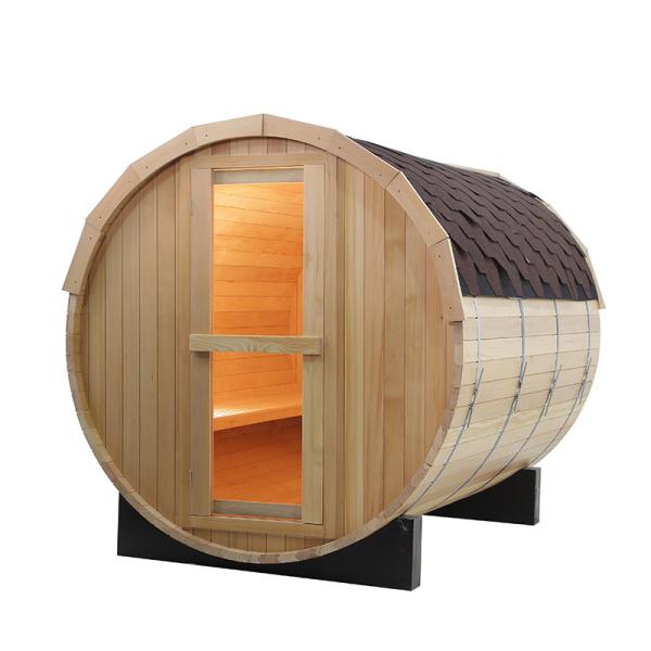 2022 Popular Traditional 3-4 Person Barrel Sauna Room With Heater Chamber Outdoor Use Pretty Sauna Harvia Sauna For Family Canadian Pine