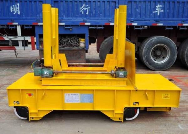 Steel Plant On Rail Transfer Cart , Hydraulic Lifting Motorized Rail Cart Molten Steel Carriage