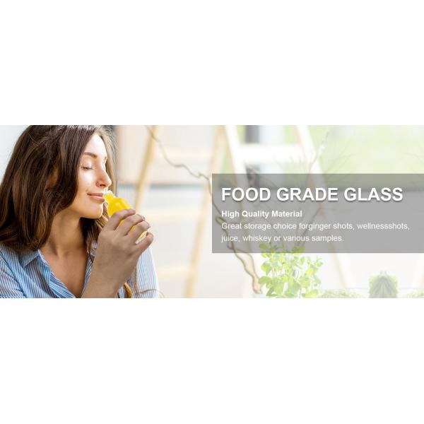 Small Clear Glass Bottles With Lids Boston Sample Bottles for Potion, Juice, Wellness, Ginger Shots, Whiskey, Liquids