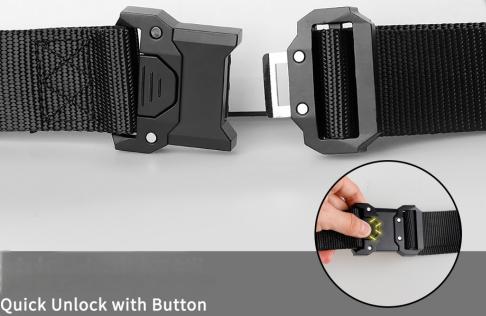 Ceinture tactique pour hommes en nylon tissé en extérieur Ceinture de travail avec boucle en alliage