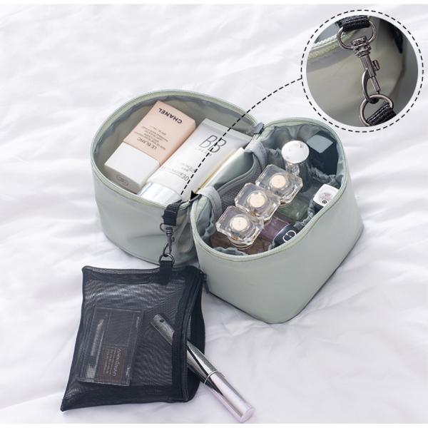 Cylinder Shape Promotional Toiletry Bag With Detachable Mesh Pouch