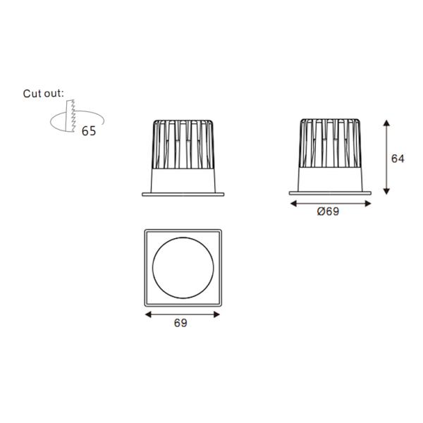 СИД Dimmable СИД 9W 630LM гражданина вниз освещает квадратного водителя IP20 Philips