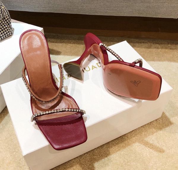 PATENT PU Ankle Strap High Heel Sandals Wine Glass Heel For Ladies
