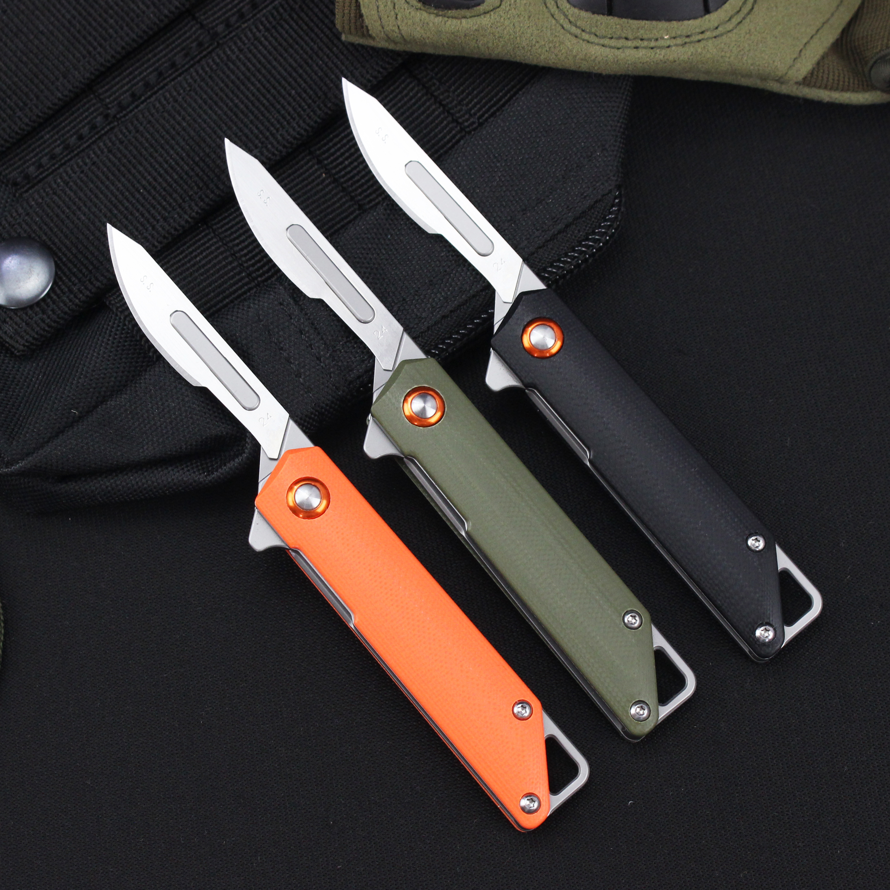 Scalpel Factory Direct Sales with G10 Handle Carbon Steel Folding Knife