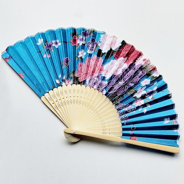 [I AM YOUR FANS] Personalized Decoration Black Large Fabric Printed Foldable Bamboo Hand Fan